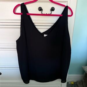 LOFT Black V-Neck Sleeveless Tank